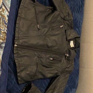 Decree faux leather black moto jacket